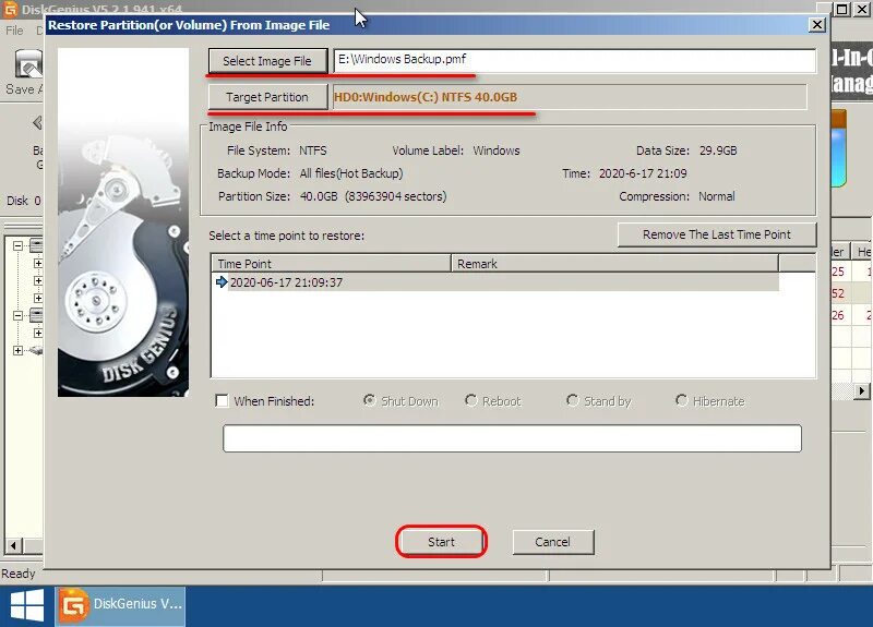 Target partition