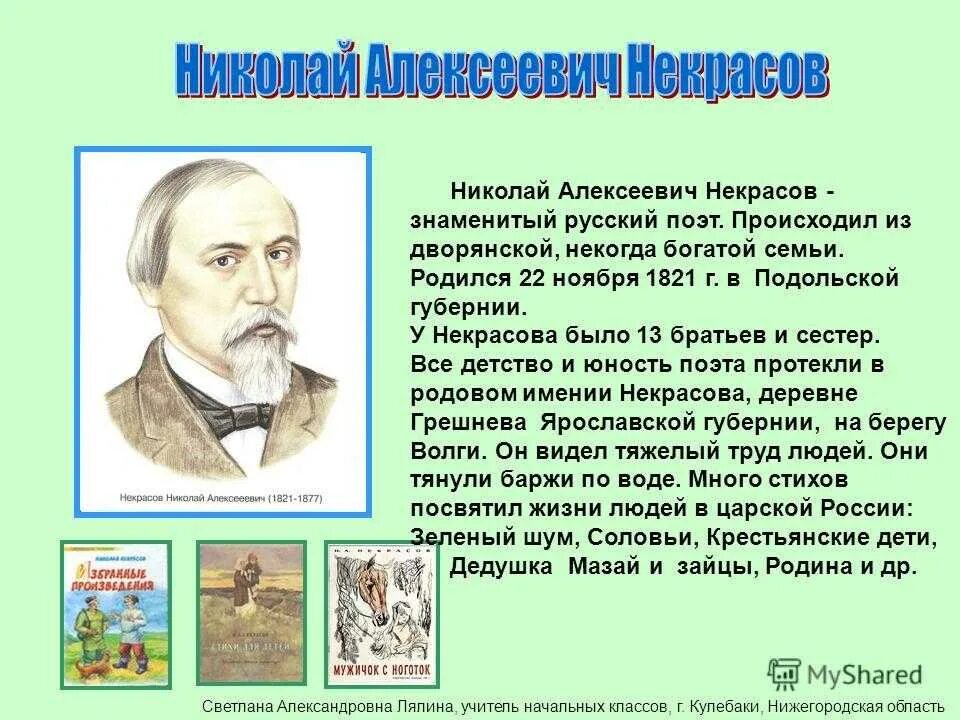 Русский поэт 19 века Некрасов. Биография автора Некрасова.