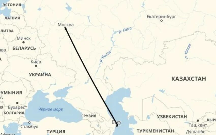 Москва баку сколько лететь на самолете