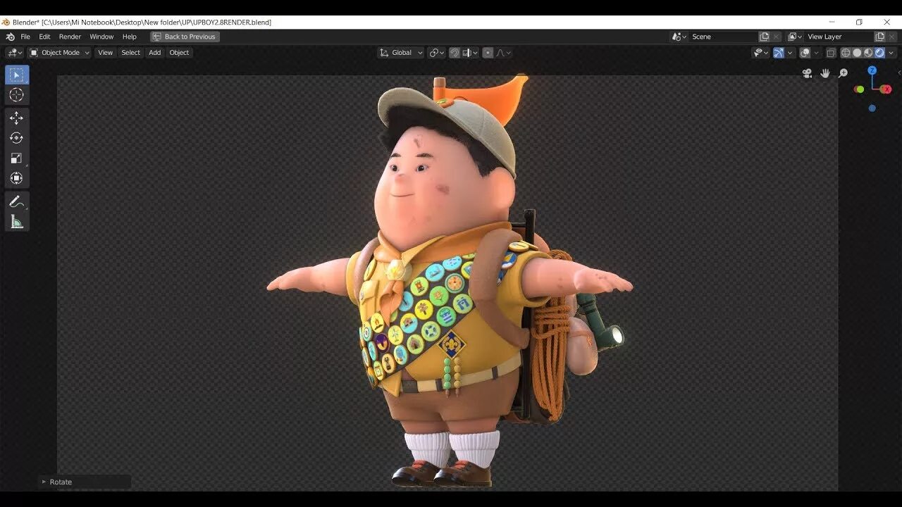 Blender render scene. Character render.