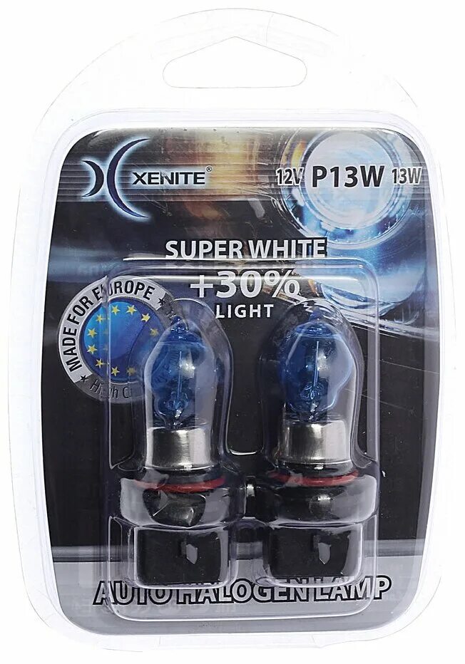 Xenite 1007070 x Xenite p13w (super White+30%) блистер 2 шт.. Xenite 1007070. Xenite лампа 12v p13w 13w+30% PG18.5D-1 блистер (2шт) super White !. Xenite super White p13w, PG18.5D-1, 12 В. Xenite 12v