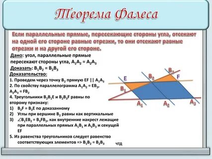 Если параллельные прямые пересекают сторону угла