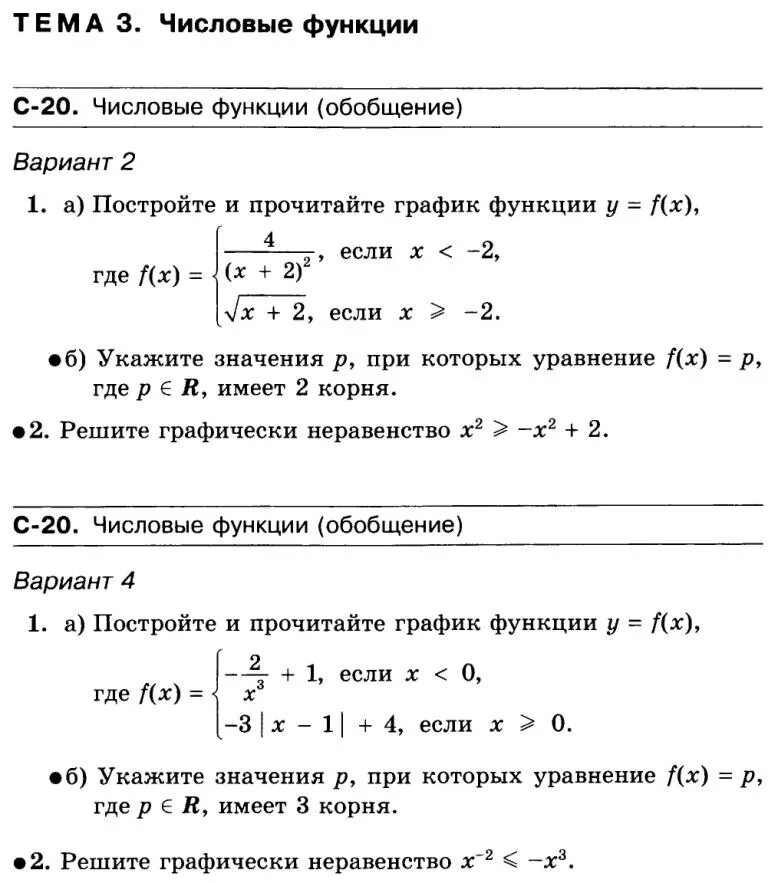 Контрольная работа по теме числовые функции 10. Контрольная работа по теме числовые функции 10