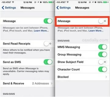 Как отключить imessage на айфоне