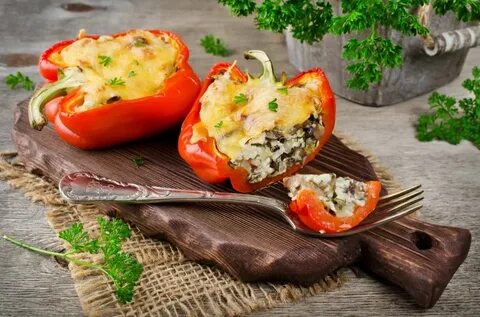 Просто кухня перец фаршированный курицей и грибами