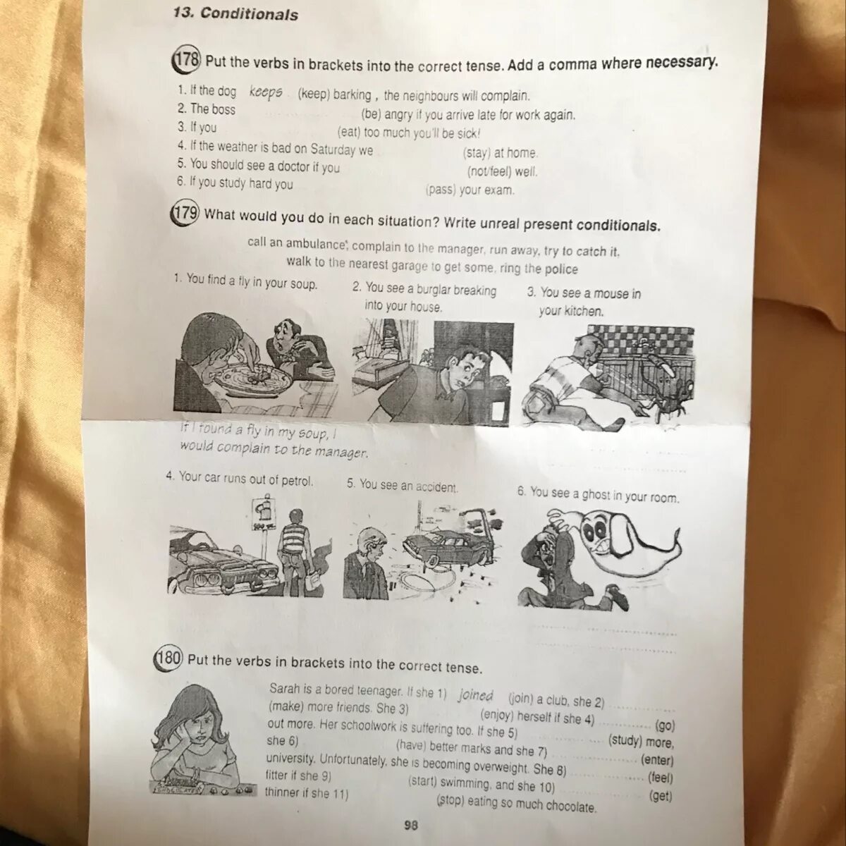 What would you do in each situation. Помогите, пожалуйста, все номера - школьные знания.com. what would you do in each situation write type 2 conditionals. put the verbs in brackets into the correct tense add a comma where necessary. what would you do in each situation write unreal present conditional.