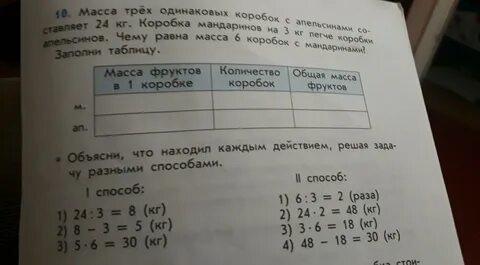 Масса одного ящика с мандаринами 8 кг