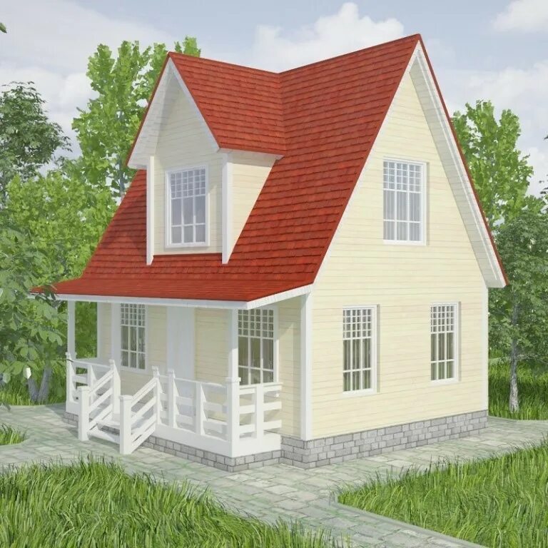 дом из клееного бруса в полтора этажа. юг дом плюс. отделка фасада имитацией бруса. щитовой дом ростов на дону. каркасный дом.