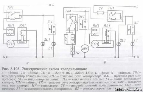 Электросхема холодильника