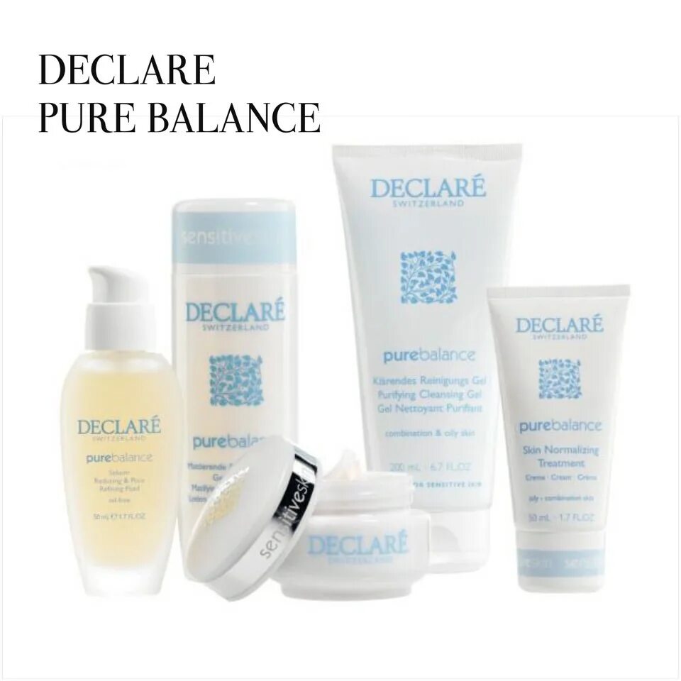 Declare user. Французская косметика declare. Declare Pure Balance. Крем для лица declare. Декларе лосьон.