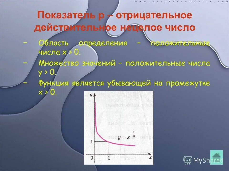 Понятие действительного числа. Действительные числа. Степенная функция. Показатель p положительное действительное нецелое число. Степенная функция положительное действительное нецелое число.