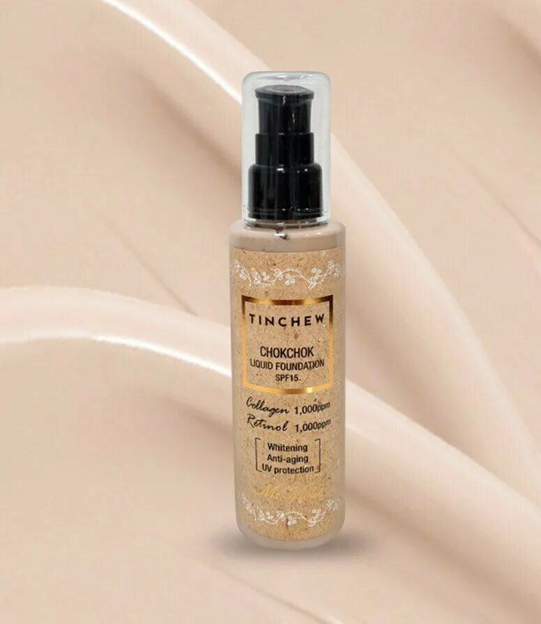 Tinchew chokchok liquid collagen‑retinol foundation. Tinchew chokchok liquid collagen-retinol foundation #13 light beige 110g. Tinchew бренд. Chokchok liquid foundation. Chokchok liquid foundation.