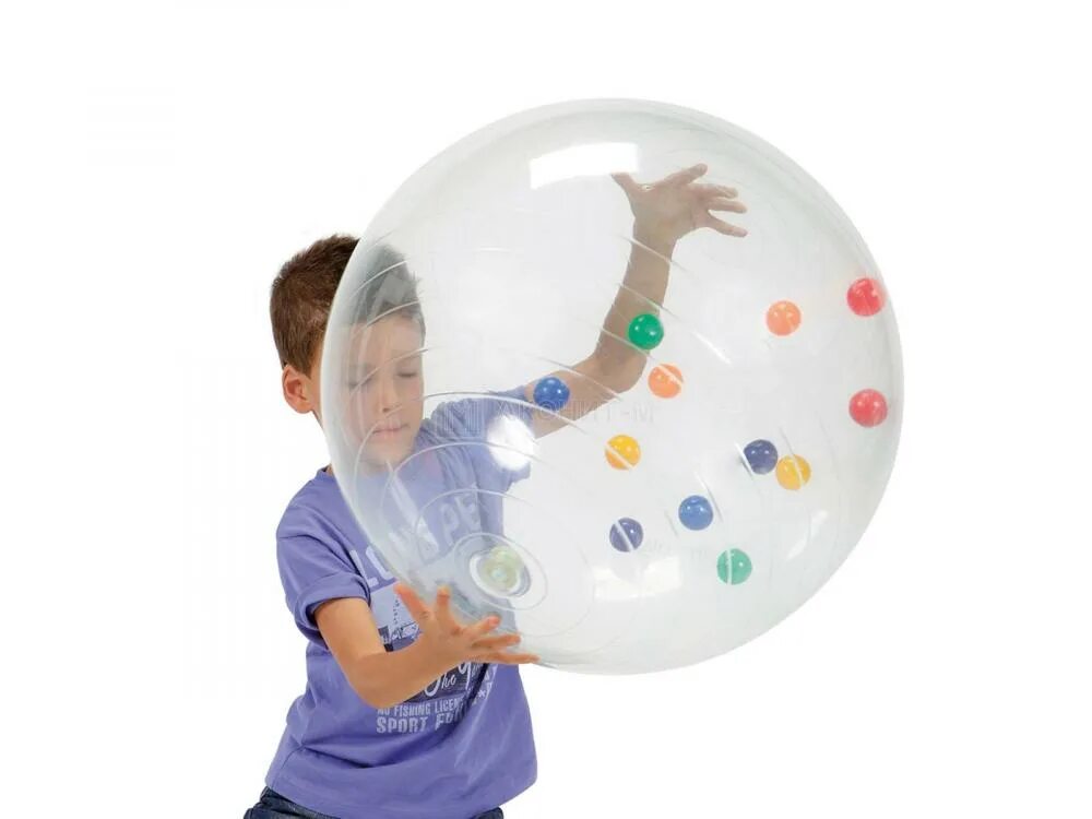 Мяч "Активити" с шариками (диам. 50 См). Мяч надувной прозрачный. Прозрачный шар для фитбола. Детский мячик прозрачный.