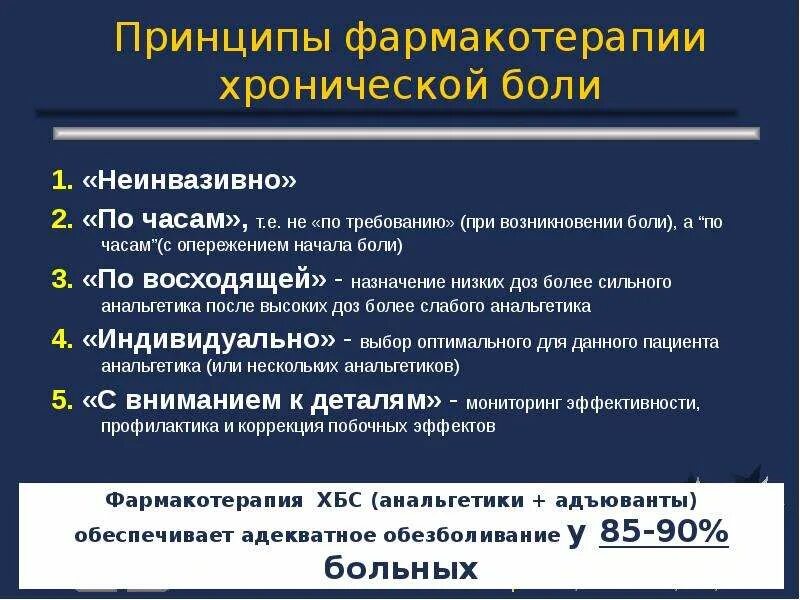 Лечение онкологической боли. Принципы лекарственной терапии хронической боли. Принципы терапии хронического болевого синдрома. Фармакотерапия хронической боли. Принципы фармакотерапии хронической боли.