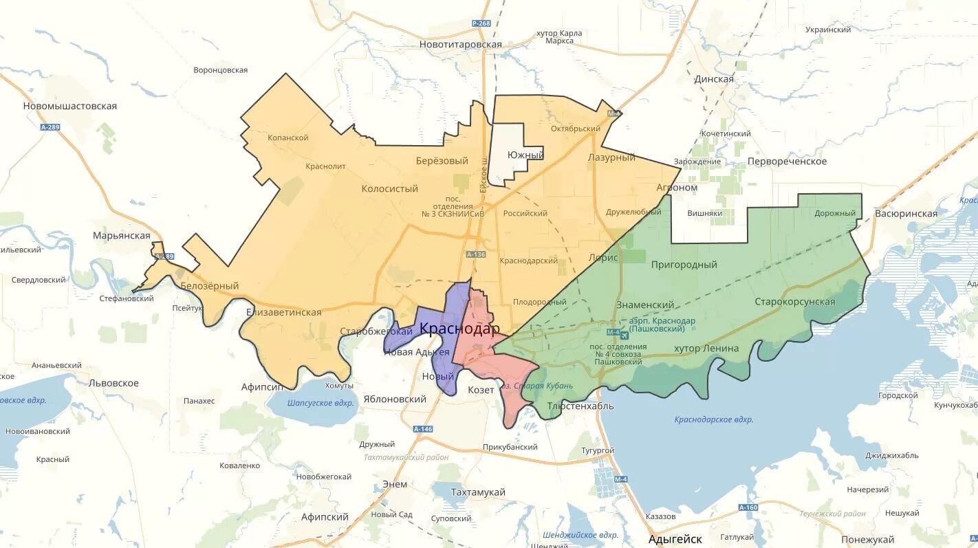 Карта городского округа Краснодара. Карта округов Краснодара. Краснодар районы города на карте. Карта Краснодара округа районы.