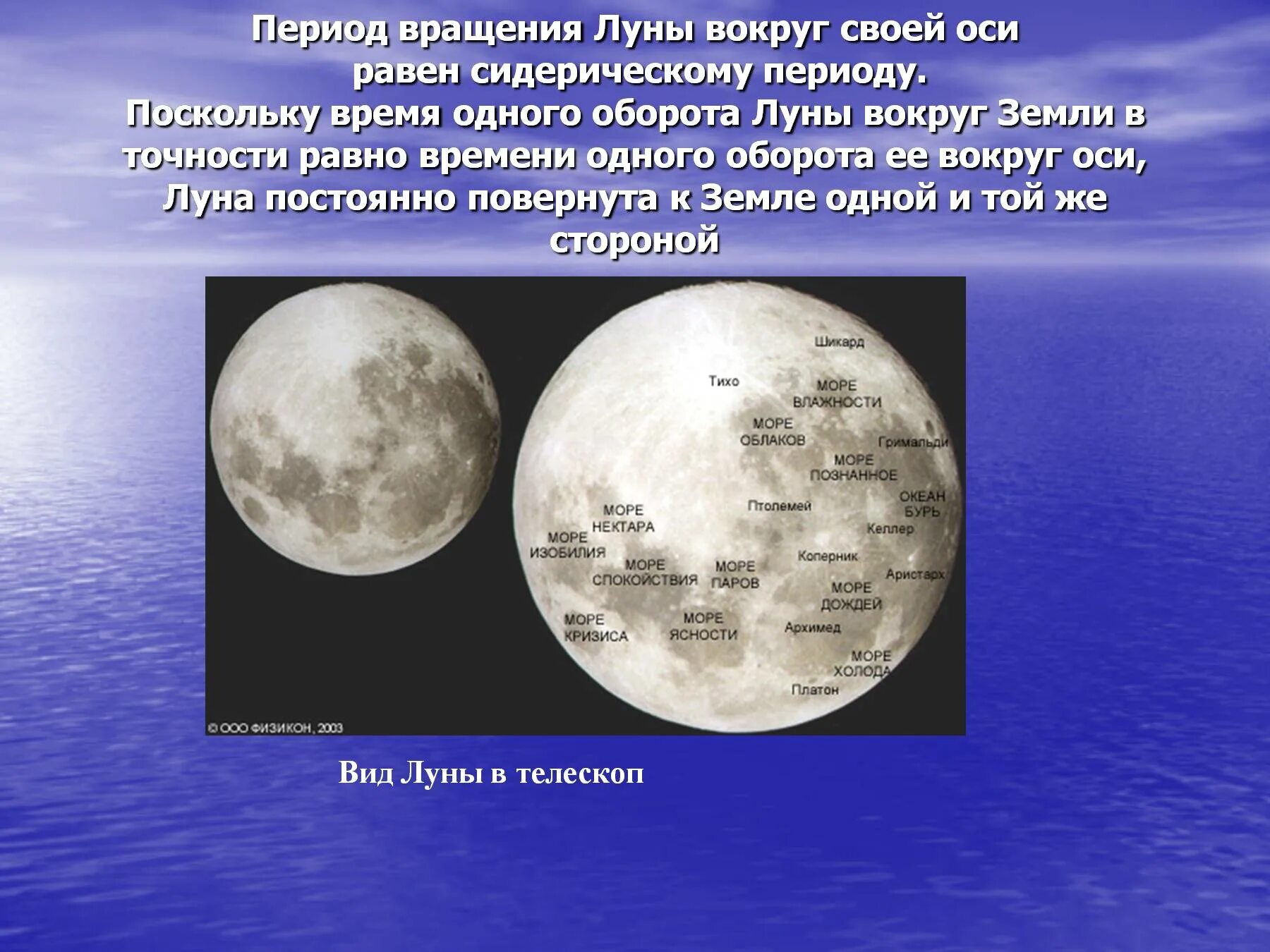 Время вращения луны