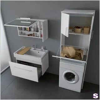 Шкаф для стиральной машины в ванной напольный