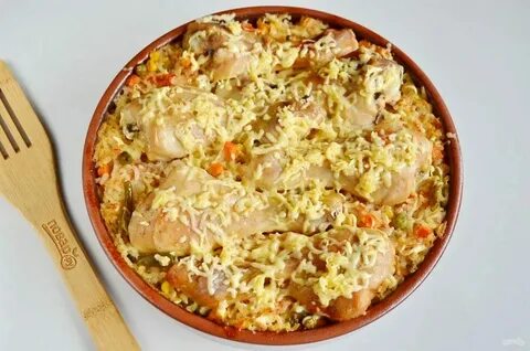 Рис с овощами голенью в духовке