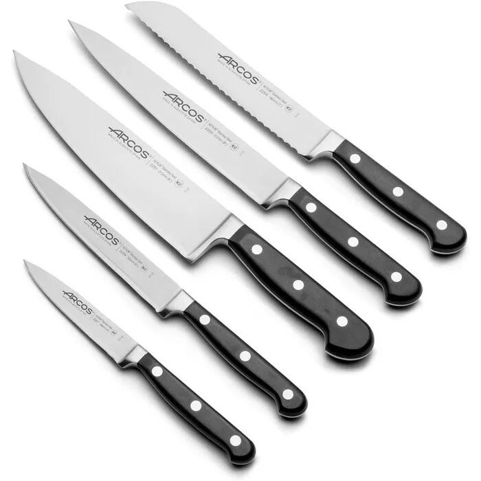 Ножи arcos купить. Нож Аркос. Нож Arcos Chuletero 375800. Arcos 18/10. Arcos нож набор профессиональ.