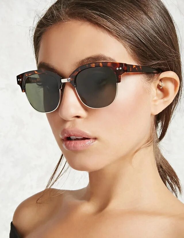 Модные оправы для очков для зрения женские. Каталог женских очков. Стильные очки для зрения. Круглые солнцезащитные очки. Invu b1000c.