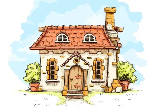 Дом говори. Дом из сказки. старый домик рисунок. рисунки милых домиков. мультяшные домики акварелью.