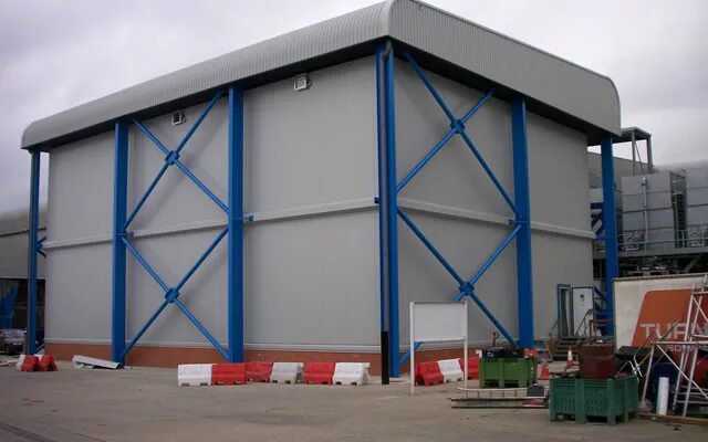 Проект ангара из сэндвич панелей 1500 м. Складской холодильный комплекс. 3д модель производственного здания. Каркас ангара картофелехранилища. Ангар.