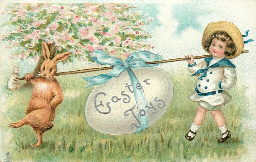 Финская пасха открытки. Винтажная открытка с Пасхой с кроликом. Старинные пасхальные открытки и картинки. Пасхальный кролик открытка. Пасхальный заяц открытка.