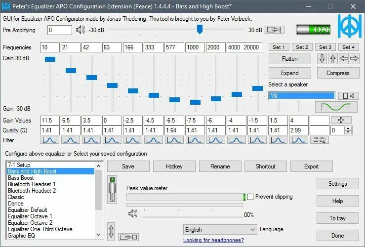 Peace equalizer interface. Эквалайзер apo. equalizer apo басс. peace equalizer. аудиофильский эквалайзер apo..