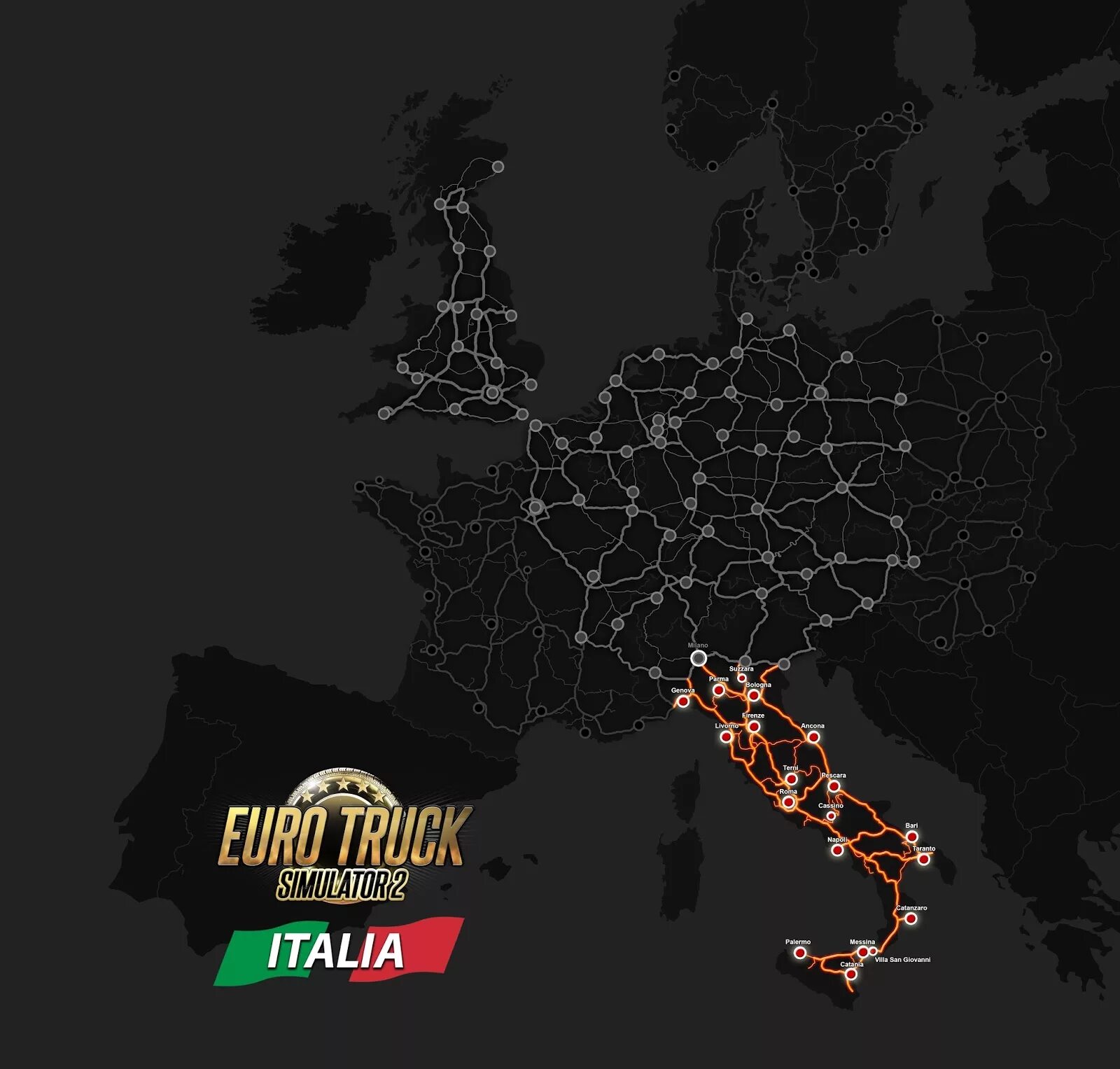 Длс truck simulator. Euro Truck Simulator 2 карта Италии. Италия етс 2. ETS 2 Italia DLC. Евро трак симулятор 2 Италия карта.