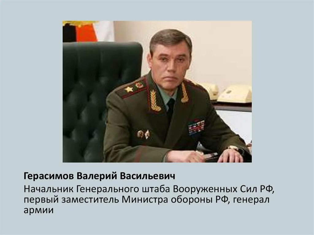 Начальник Генштаба 1996г. В каком году родился герасимов