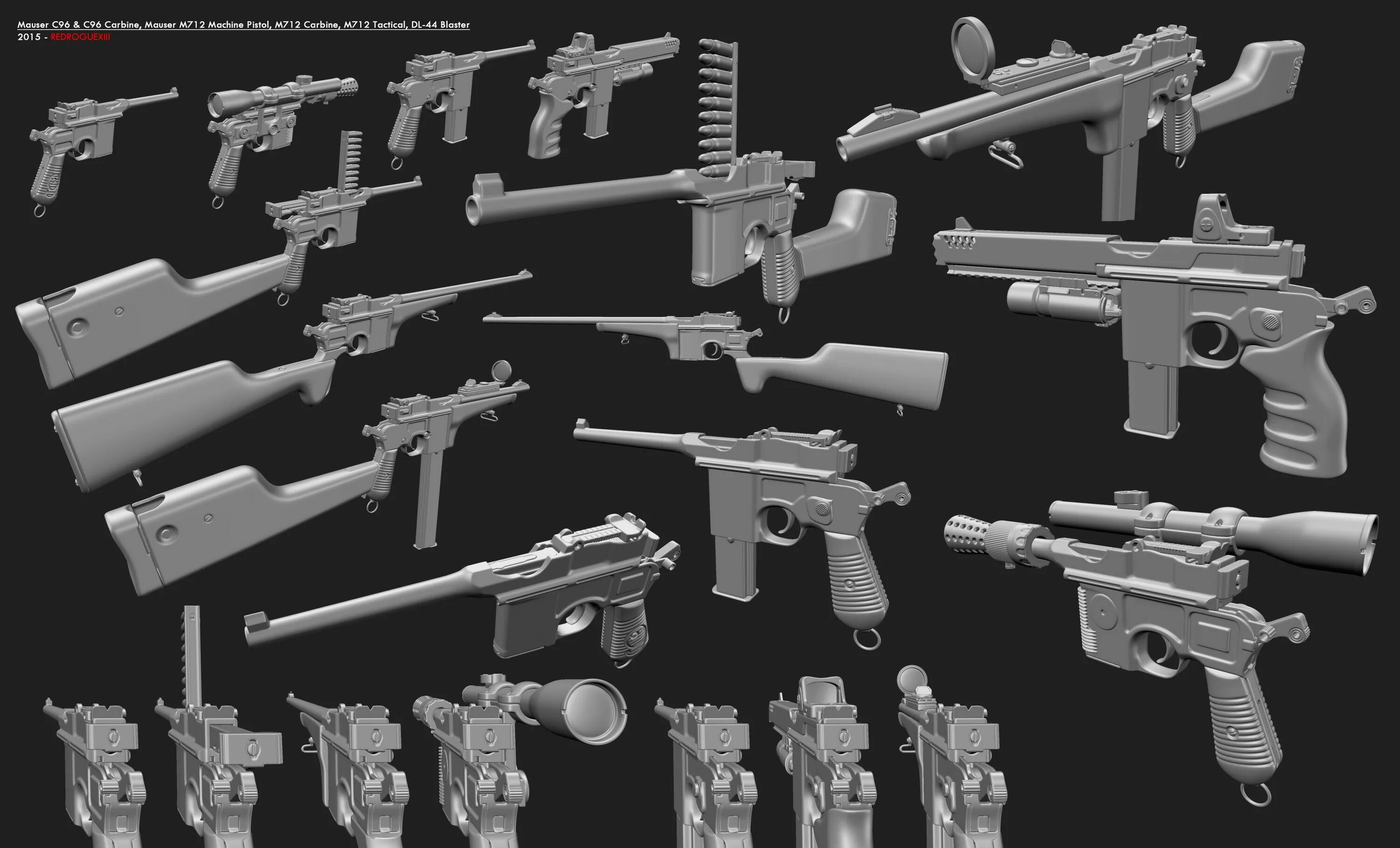 Ii guns. Mauser c96. Mauser c96 Custom. Mauser c96 40 Round. Маузер c96 Wolfenstein.
