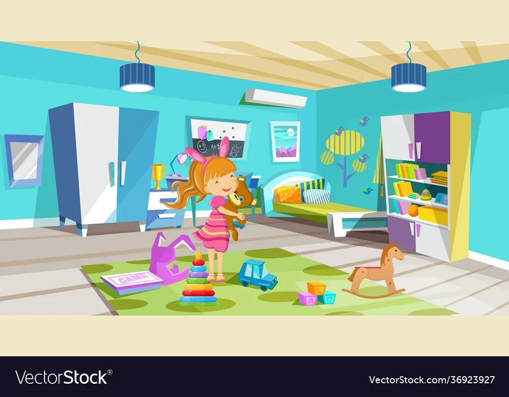 The toys are in the room