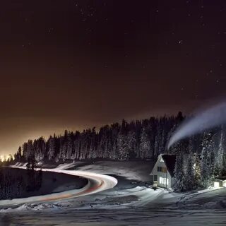 Рабочий стол зима ночь