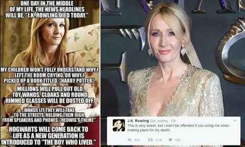 J K Rowling S Response To Fan Who Made Heartwarming Meme Daily Mail Online.