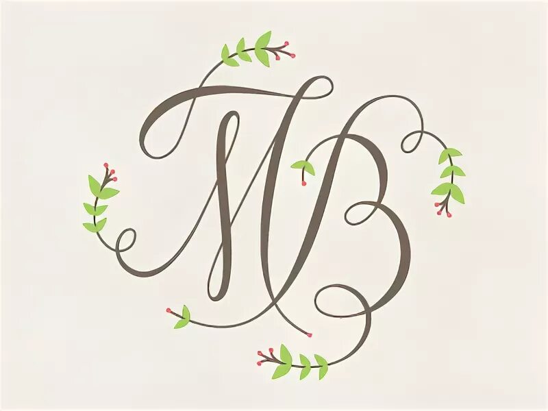 Имя мс. Инициалы МВ. Логотип из инициалов. Монограмма МБ. Красивые буквы МВ.