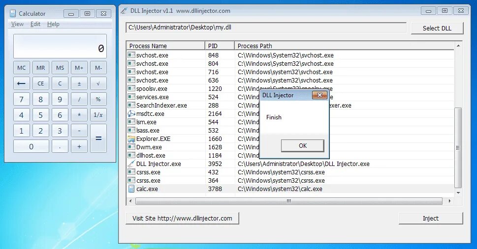 Приложение dll exe. Инжектор dll. injector.exe. dll инъекция. калькулятор exe.