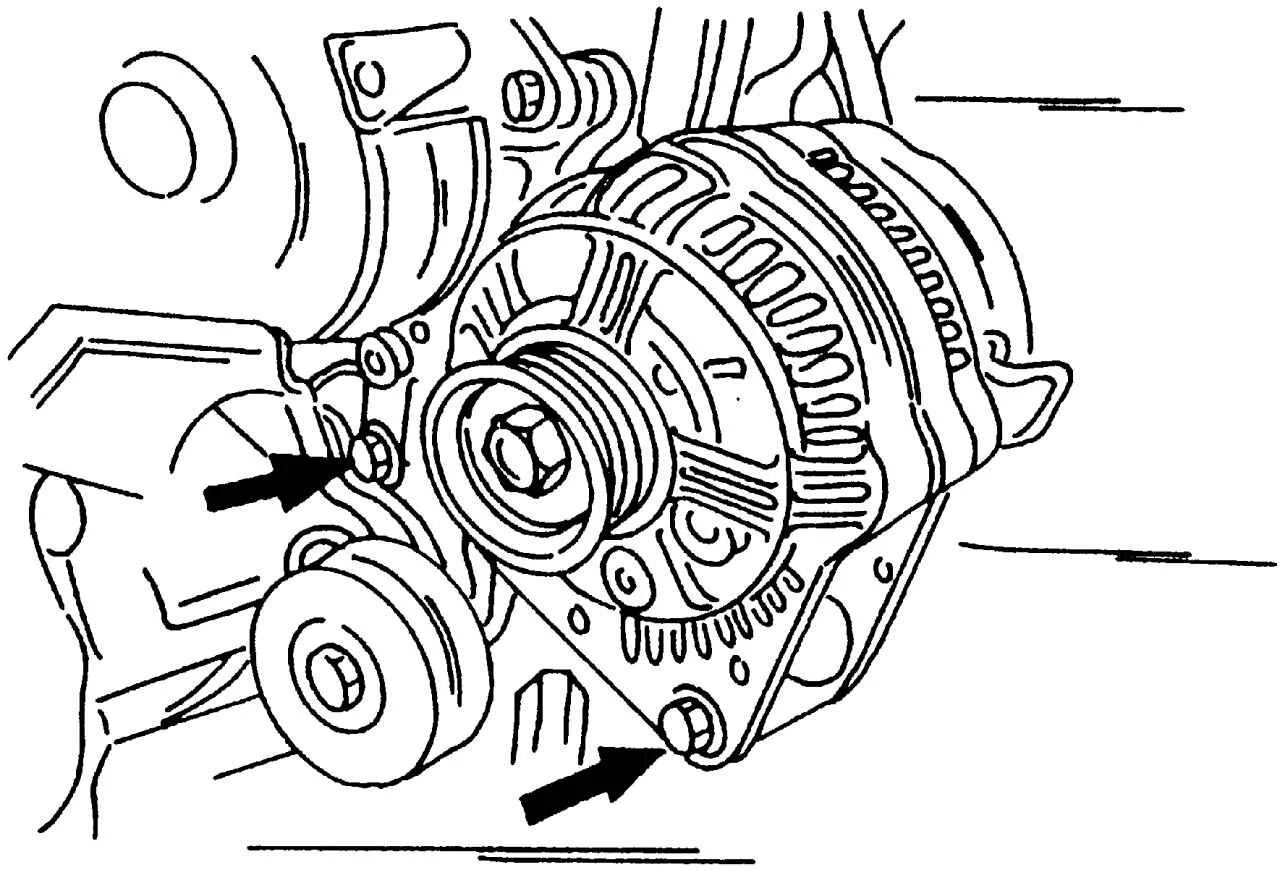 Снятие генератора ауди а6 с5 2. Расположение генератора форд фокус 2. 6. Генератор toyota 2l / 3l / 5l. 3 2001.