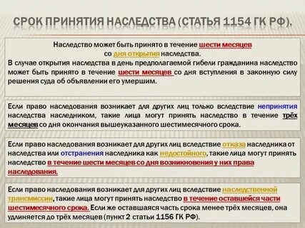 В течении какого времени можно получить наследство