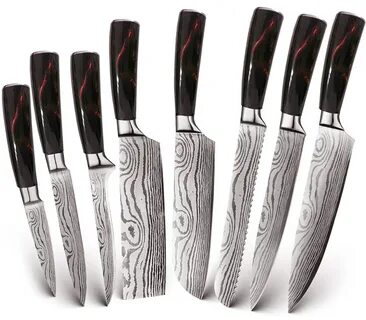 Набор кухоных ножей Xiaomi Spetime 8-Pieces Kitchen Knife Set Red (RE01KN8) - ку