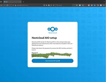 Nextcloud AIO install with docker-compose and nginx reverse proxy.