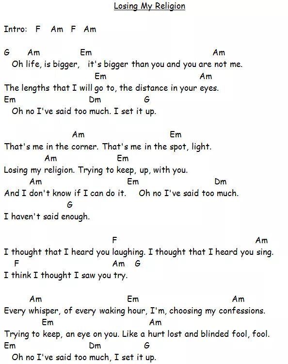 Аккорды песни май май май. Losing my Religion аккорды. Losing my Religion табы. Rem losing my Religion аккорды на гитаре. R.E.M аккорды.