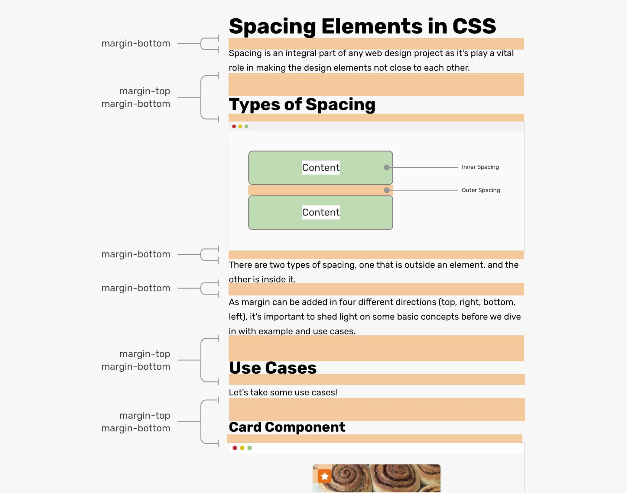 Spacing between