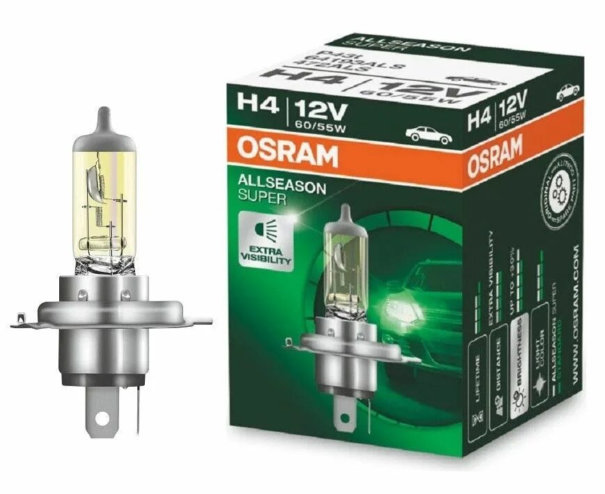 Лампа галогенная н4 12-60-55 p43t. Лампы osram (осрам) h4 12v 60/55w allseason super (64193als). Лампа h4 12v 55w osram. Лампа автомобильная галогенная osram super +30% 64193sup h4 12v 60/55w p43t 1 шт. Лампа h4 12v 55w osram.