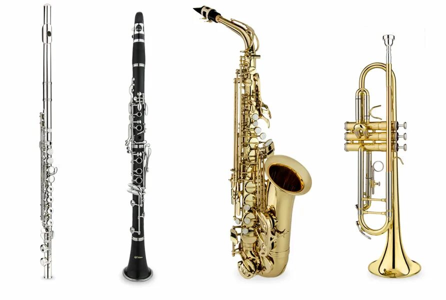 Кларнет тромбон. Кларнет, тромбон, саксофон, труба. Труба флейта саксофон кларнет тромбон. Труба саксофон тромбон. Саксофон флейта кларнет.