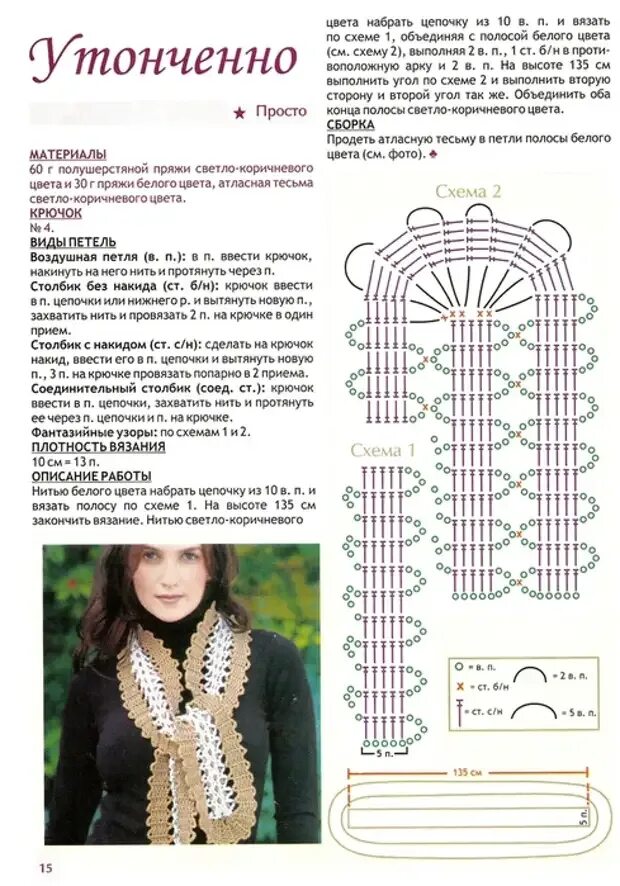 Схемы вязаных шарфов