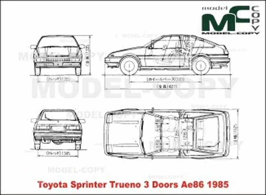 Toyota Corolla ae86 чертеж. Toyota Sprinter Trueno ae86 чертежи. Toyota ae86 Levin чертеж. Toyota ae86 Размеры.