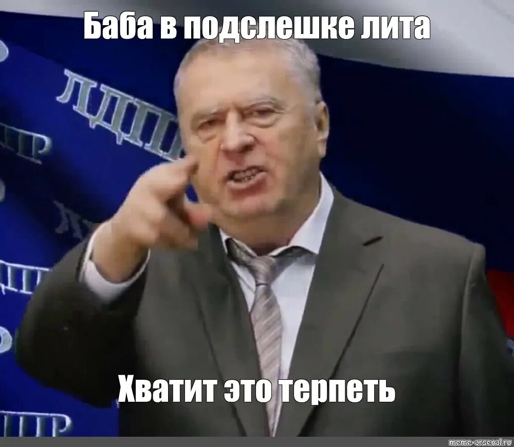 Жириновский терпеть. Хватит это терпеть Жириновский. Жириновский хватит это терпеть Мем. Жириновский Мем. Жириновский Мем шаблон.