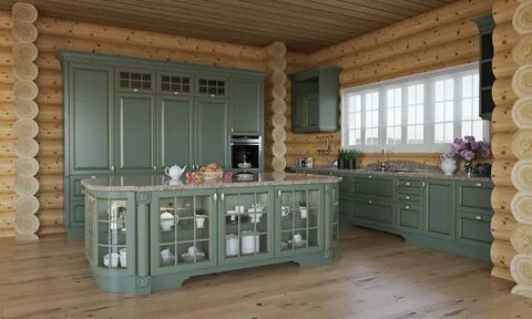 Кухня в бревенчатом доме