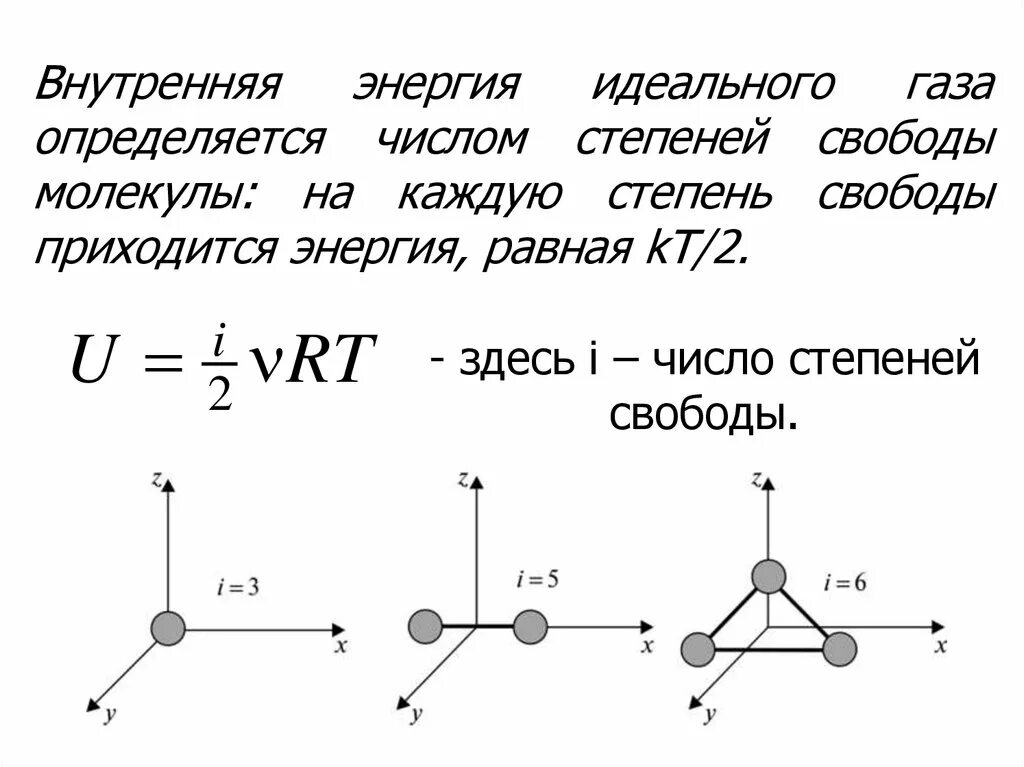 Степень свободы идеального газа. Число степеней свободы i молекулы идеального газа. Количество степеней свободы идеального газа. Как определить число степеней свободы молекулы идеального газа.