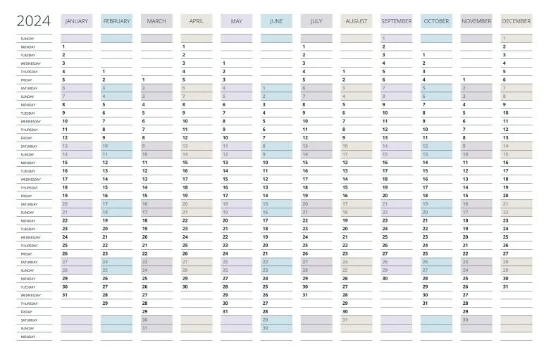 Planner calendar for 2021. Wall organizer, yearly planner template. Vector illus